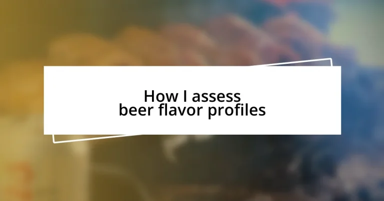 How I assess beer flavor profiles