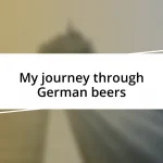 My journey through German beers