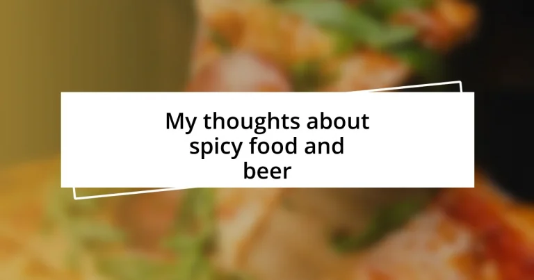 My thoughts about spicy food and beer