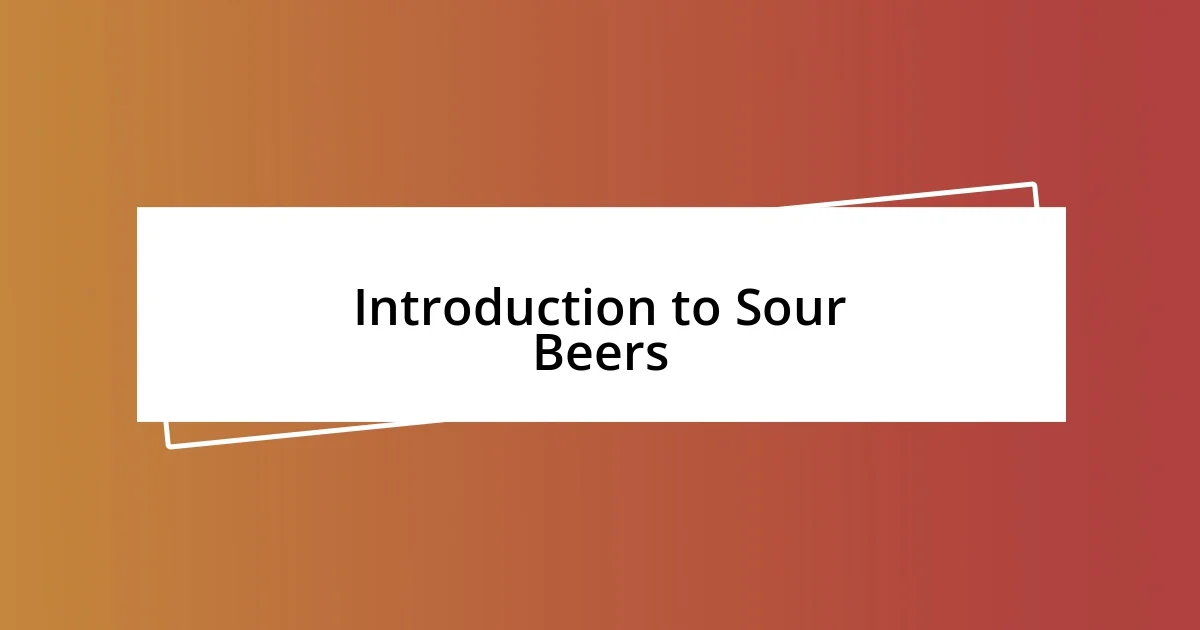 Introduction to Sour Beers